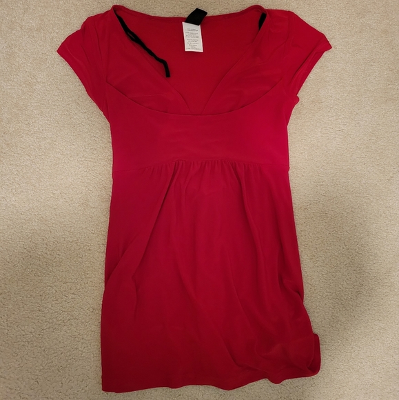 Red Wrapper Tie Back Top Junior's Small - Picture 3 of 11